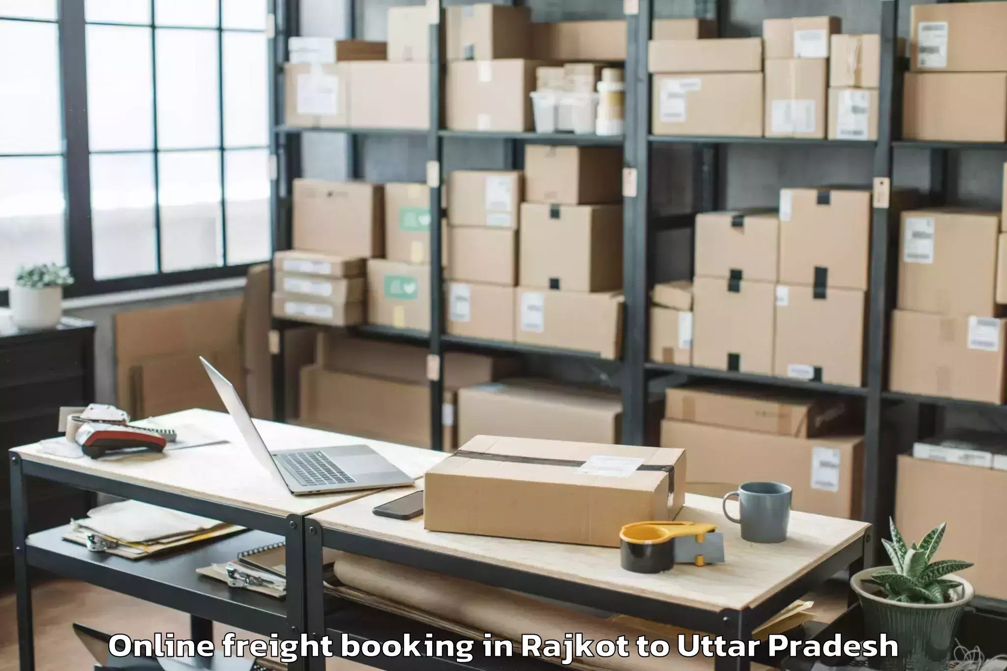 Leading Rajkot to Aonla Online Freight Booking Provider